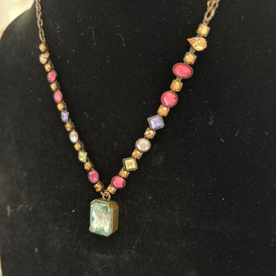 Rainbow sherbet, color, crystal necklace