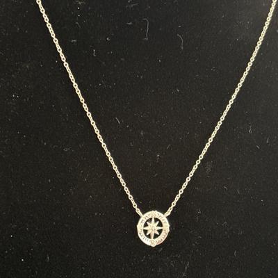 925 Sterling silver compass pendant and Chain necklace