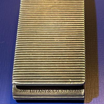 Tiffany & Co. 2003 Spain .925 Sterling Silver Very Heavy Money Clip in Good Preowned Condition.