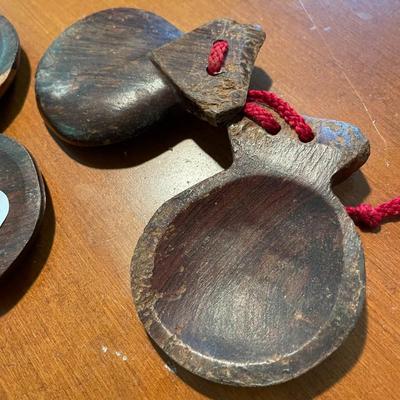 Pair of Handcarved Wooden Castanets