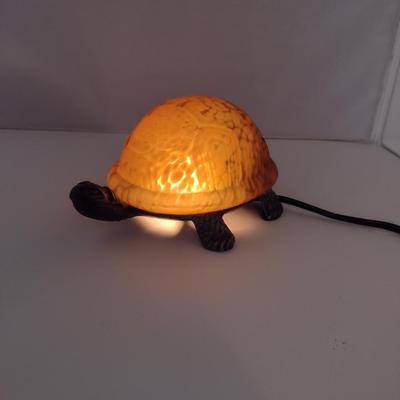 Metal and Glass Turtle Design Night Light