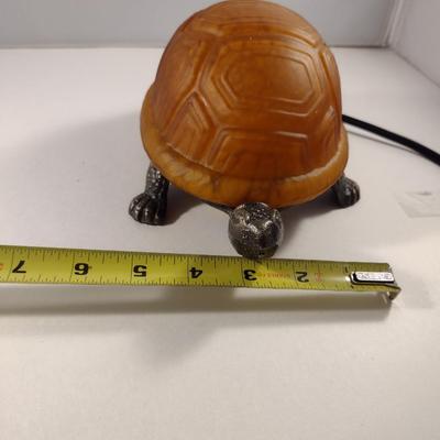 Metal and Glass Turtle Design Night Light