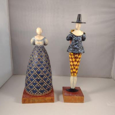 Pair of Jim Shore Fall/Thanksgiving Figurines- 'Give Thanks' and 'Bounty'