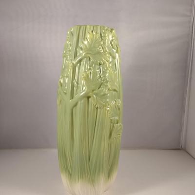 Glazed Ceramic Celery Design Vase