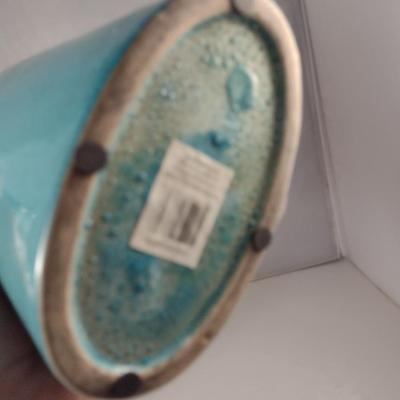 Pair of Ceramic Floral Theme, Bottle Shaped Vases