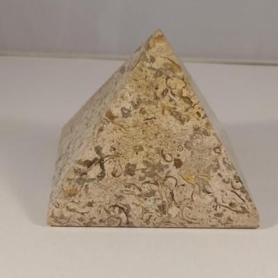 Solid Stone Pyramid Paperweight