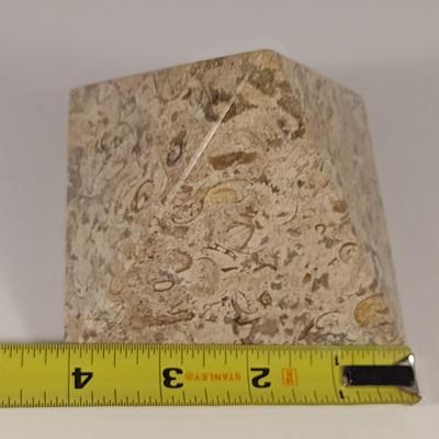 Solid Stone Pyramid Paperweight