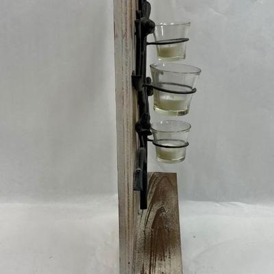 Wall Decor with Votive Candles, Shelf and Coathooks