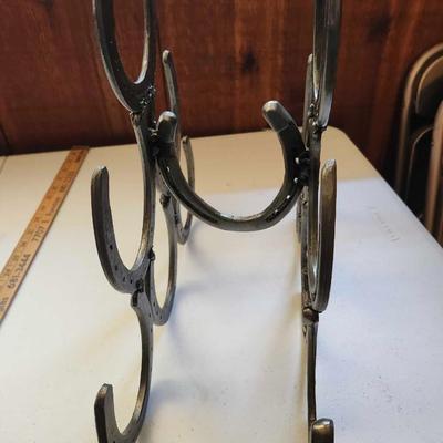 Horse shoe wine bottle holder and Beautiful Vintage Brass Dinner Bell