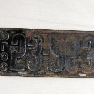 1918 Colorado License Plate