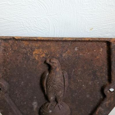 Antique Original Cast Iron Cover Embossed JI Case Tractor Casting Old Abe Eagle