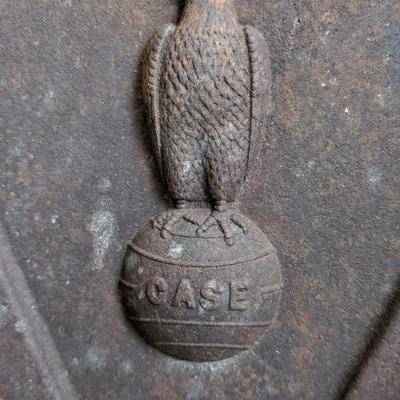 Antique Original Cast Iron Cover Embossed JI Case Tractor Casting Old Abe Eagle