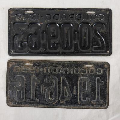 1930's Colorado License Plates