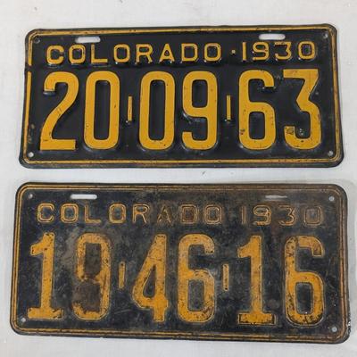 1930's Colorado License Plates