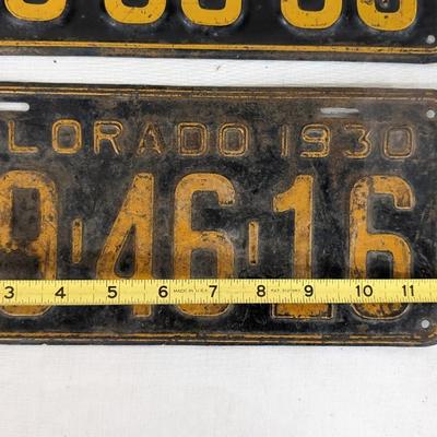 1930's Colorado License Plates