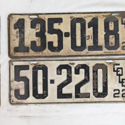 1922 Colorado License Plates