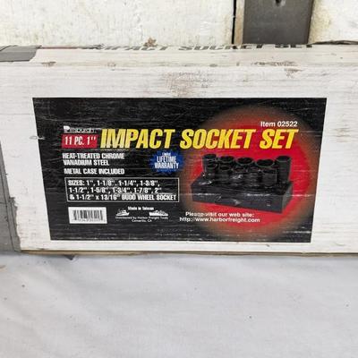 Deep Well Impact Sockets, Wobble Extension Set, Adapter Set, and Impact Set