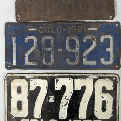 1921-1925 Colorado License Plates