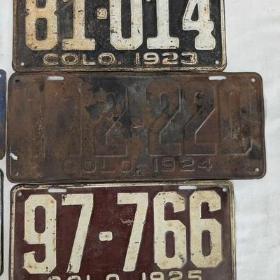 1921-1925 Colorado License Plates