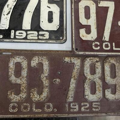 1921-1925 Colorado License Plates