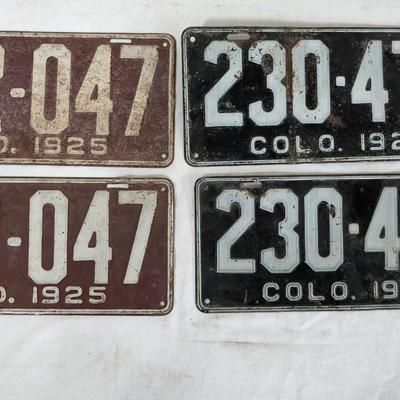 1925-1928 Colorado License Plates