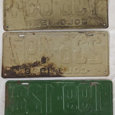 1925-1928 Colorado License Plates