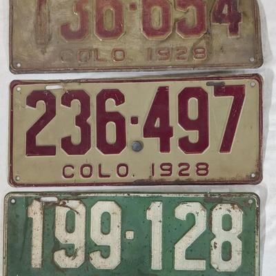 1925-1928 Colorado License Plates