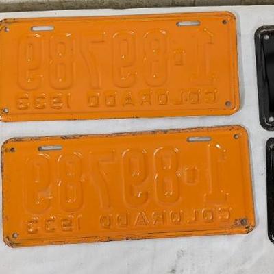 Paired 1930's Colorado License Plates