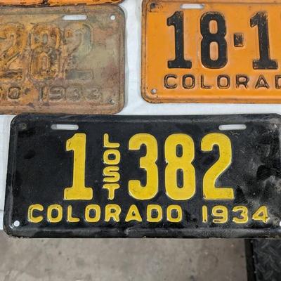 1931-1934 Colorado License Plates