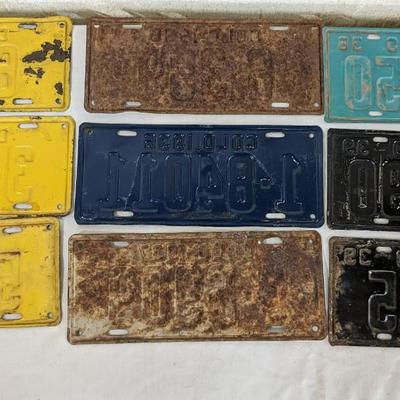 1935-1939 Colorado License Plates