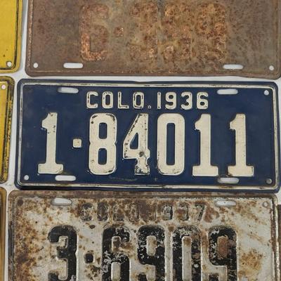 1935-1939 Colorado License Plates