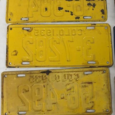 1935-1939 Colorado License Plates