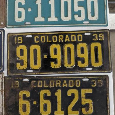 1935-1939 Colorado License Plates