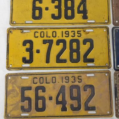 1935-1939 Colorado License Plates