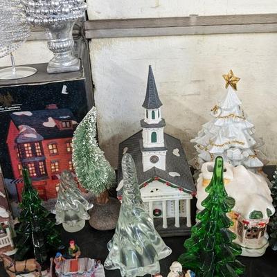 Christmas Trees and Village Pieces