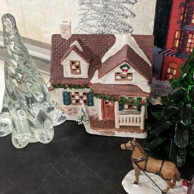 Christmas Trees and Village Pieces