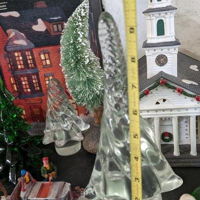 Christmas Trees and Village Pieces