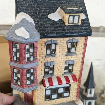 Christmas Trees and Village Pieces