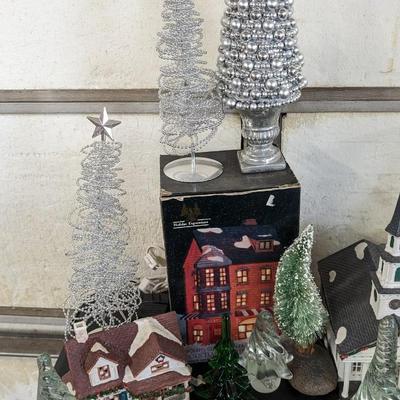Christmas Trees and Village Pieces