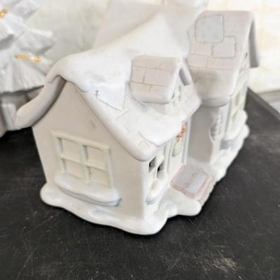 Christmas Trees and Village Pieces