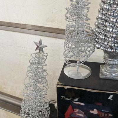 Christmas Trees and Village Pieces