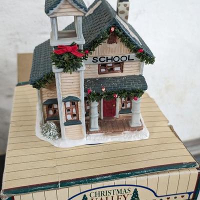 Christmas Trees and Village Pieces