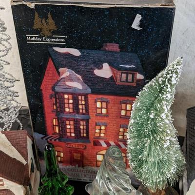 Christmas Trees and Village Pieces
