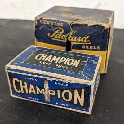 Vintage Packard Wiring Cable and Champion H-10 14mm Spark Plugs