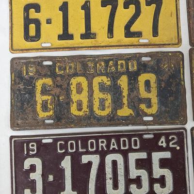 1940-1945 Colorado License Plates