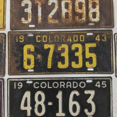 1940-1945 Colorado License Plates