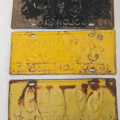 1946-1949 Colorado License Plates