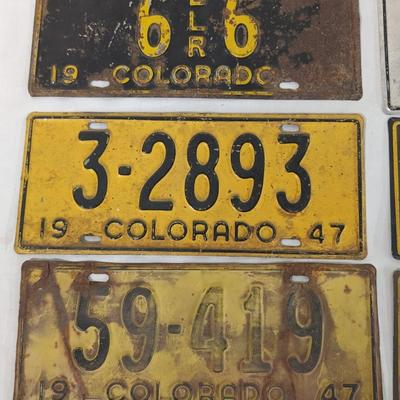 1946-1949 Colorado License Plates