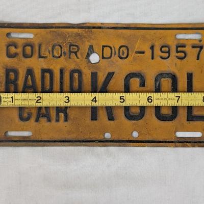 1957 Colorado Radio Car License Plate