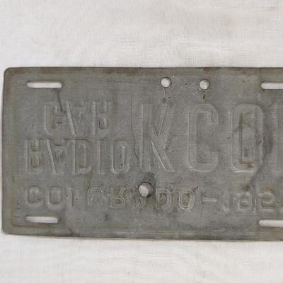 1957 Colorado Radio Car License Plate